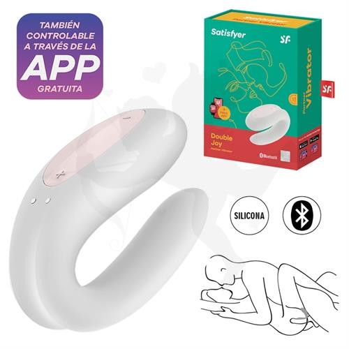 Double Joy White estimulador para parejas con control via APP